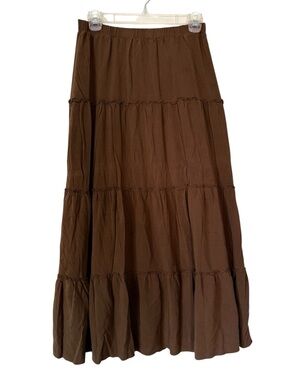 Brandy Melville Tiered Maxi skirt Brown Small